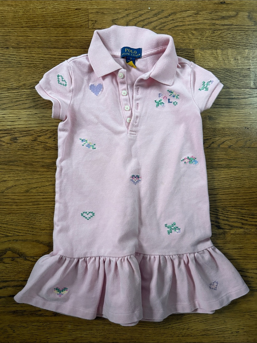Polo by Ralph Lauren Light Pink Embroidered Heart Polo Dress